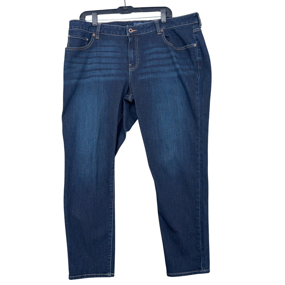 Lucky Brand Dark Wash Straight Leg Jeans Womens 18W Blue Stretch Denim